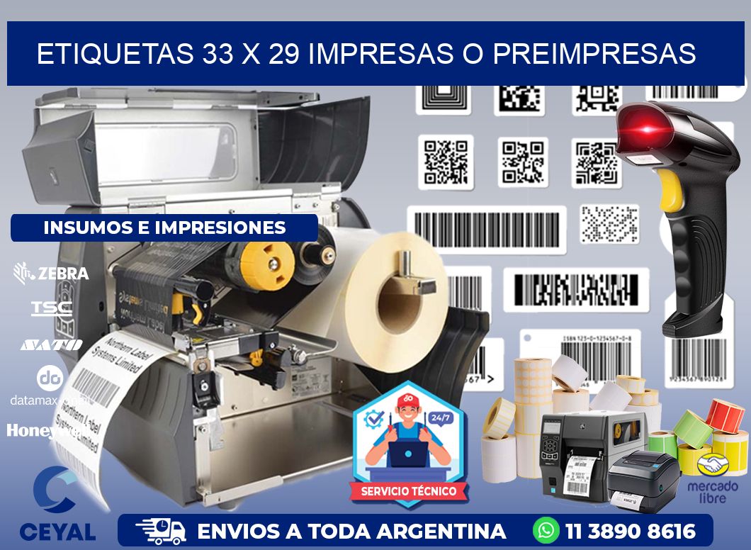 ETIQUETAS 33 x 29 IMPRESAS O PREIMPRESAS