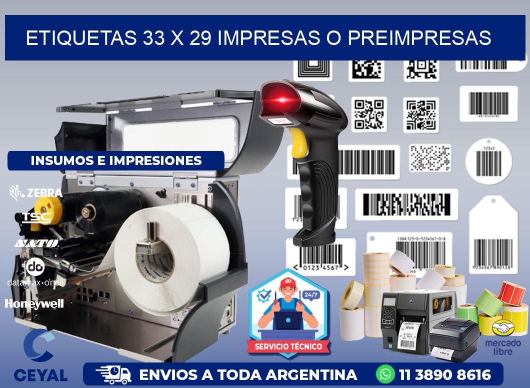 ETIQUETAS 33 x 29 IMPRESAS O PREIMPRESAS