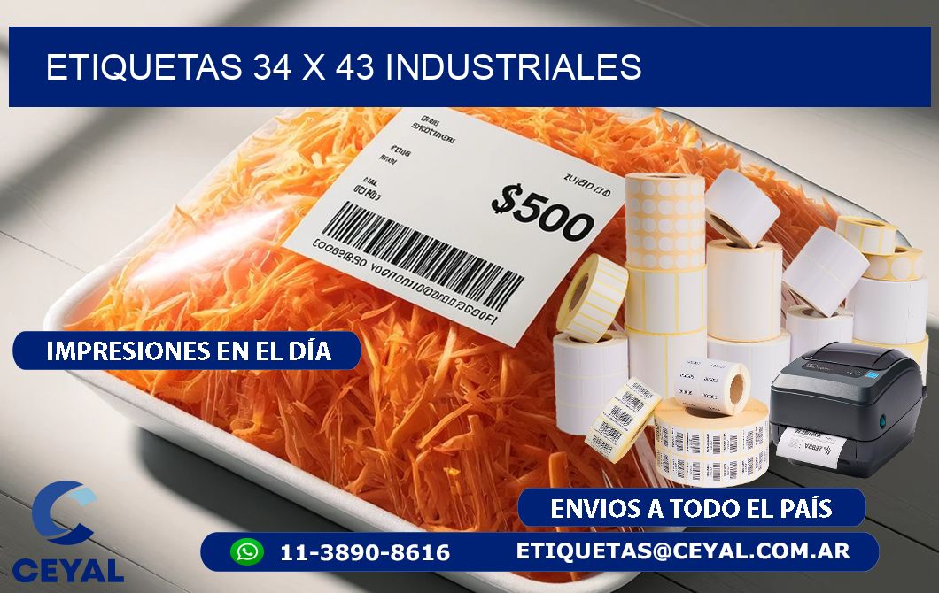 ETIQUETAS 34 x 43 INDUSTRIALES