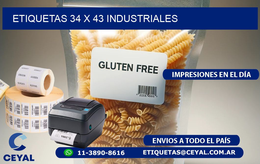 ETIQUETAS 34 x 43 INDUSTRIALES