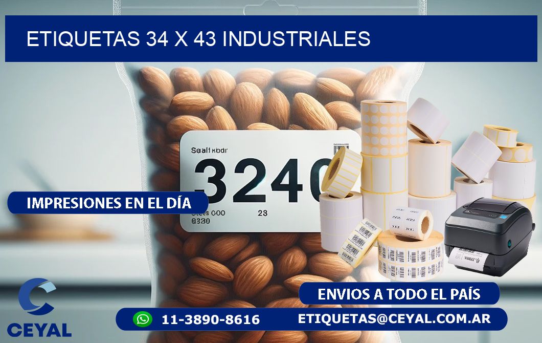 ETIQUETAS 34 x 43 INDUSTRIALES