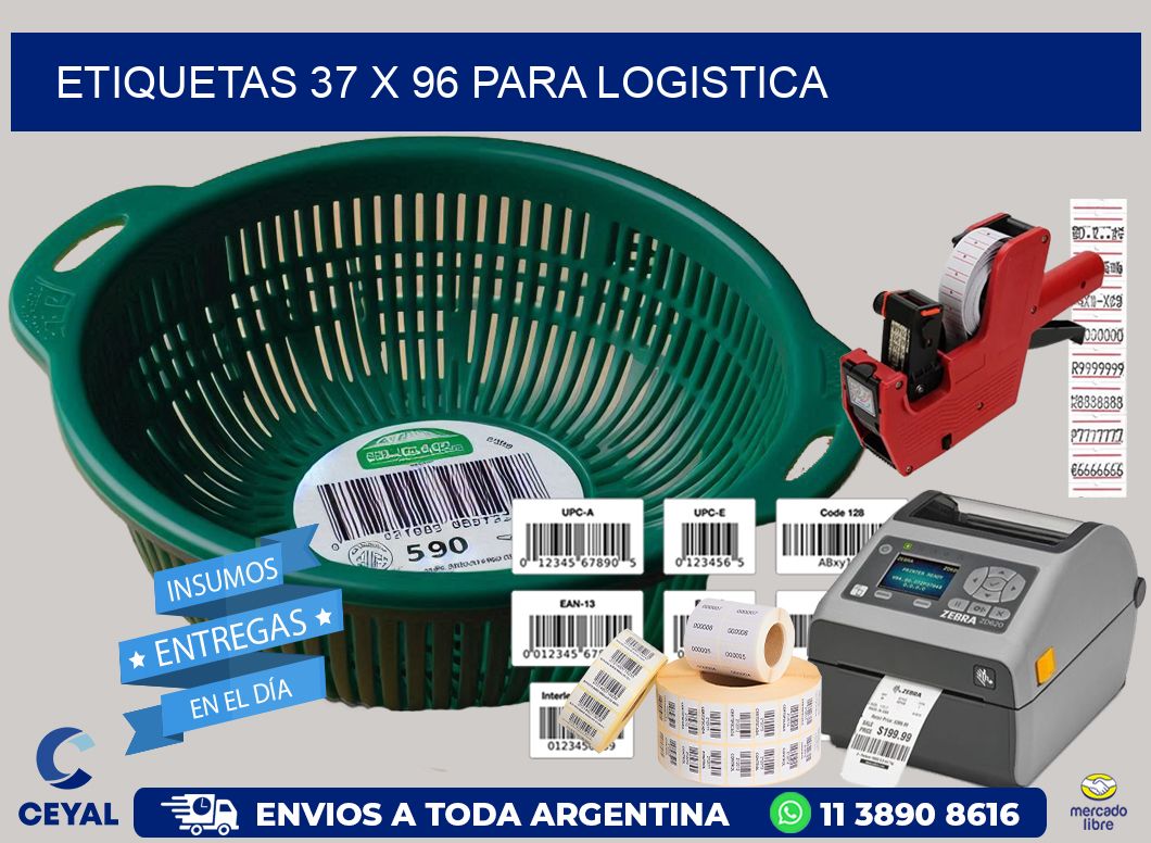 ETIQUETAS 37 x 96 PARA LOGISTICA