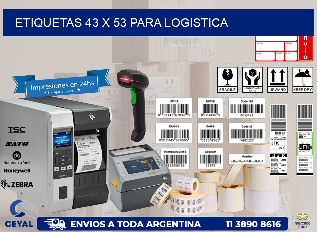 ETIQUETAS 43 x 53 PARA LOGISTICA