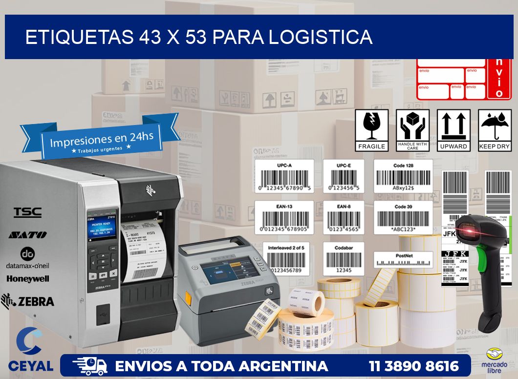 ETIQUETAS 43 x 53 PARA LOGISTICA