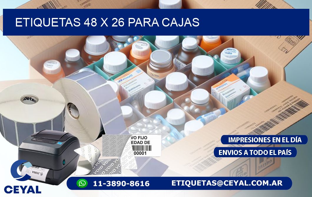 ETIQUETAS 48 x 26 PARA CAJAS