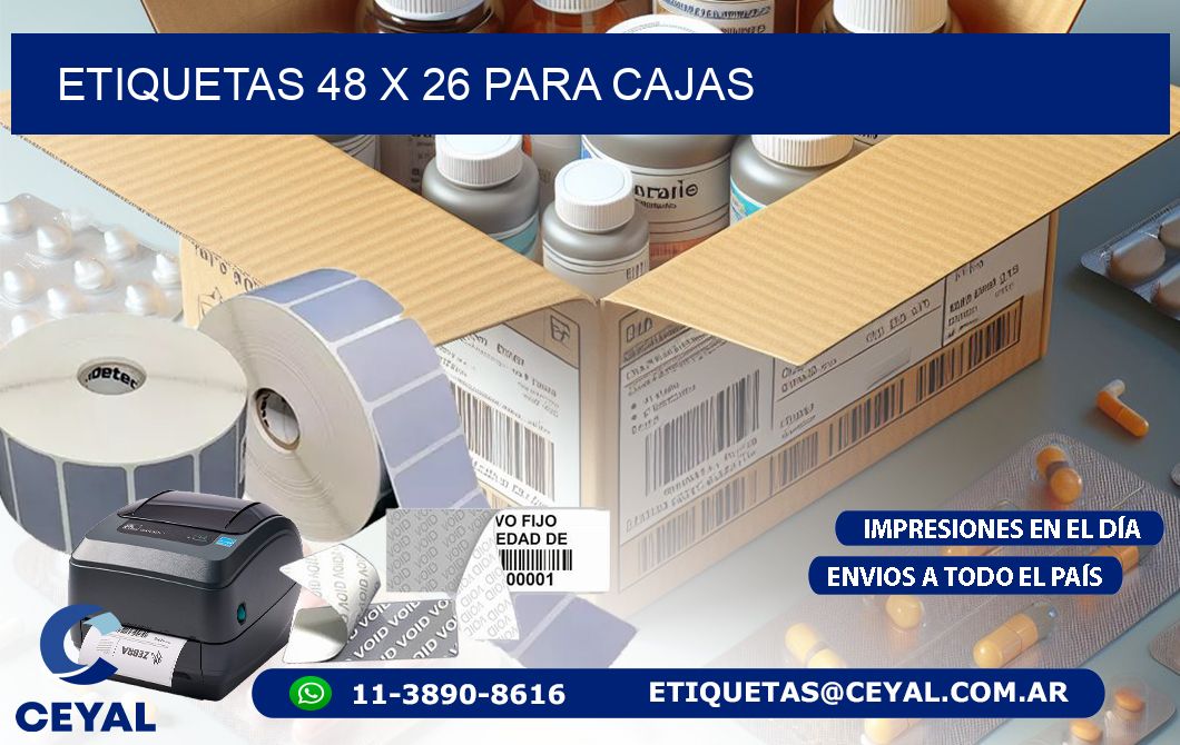 ETIQUETAS 48 x 26 PARA CAJAS