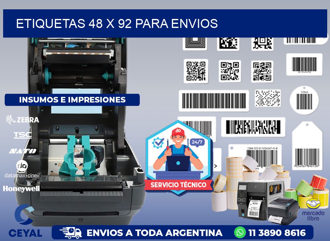 ETIQUETAS 48 x 92 PARA ENVIOS