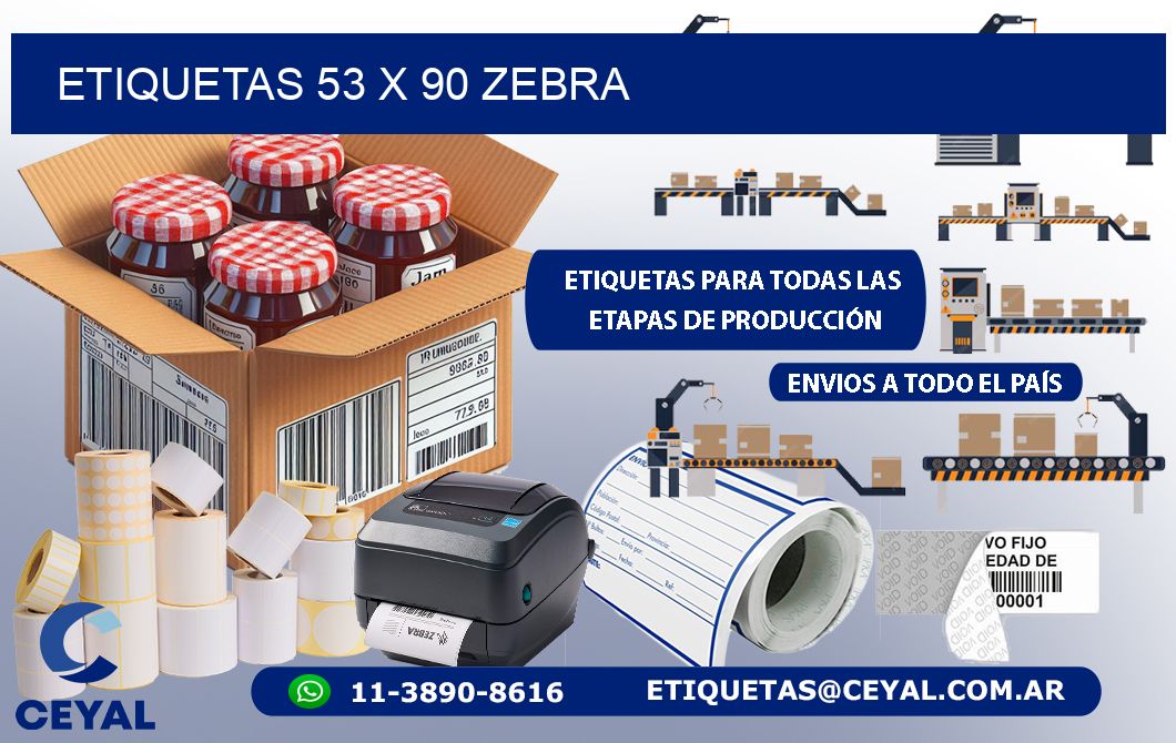 ETIQUETAS 53 x 90 ZEBRA