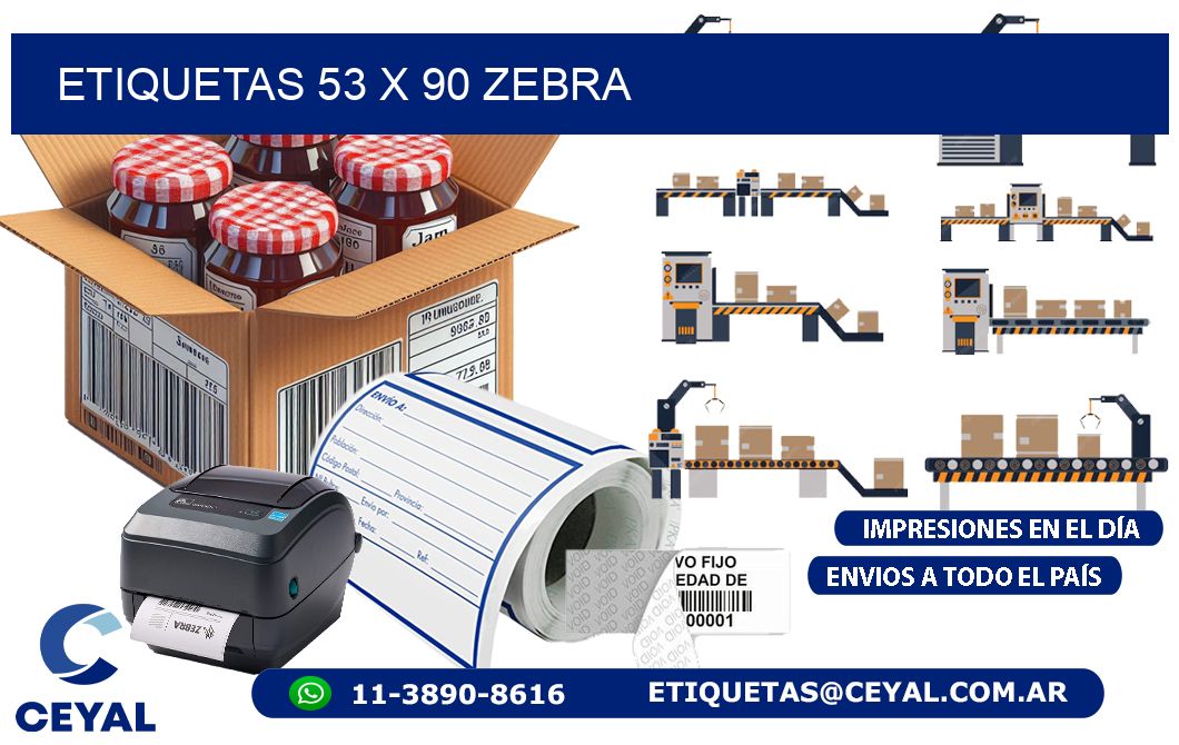 ETIQUETAS 53 x 90 ZEBRA