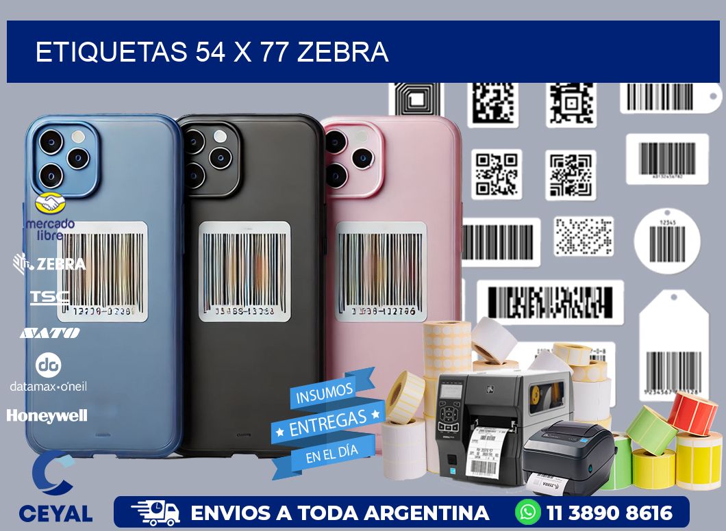 ETIQUETAS 54 x 77 ZEBRA