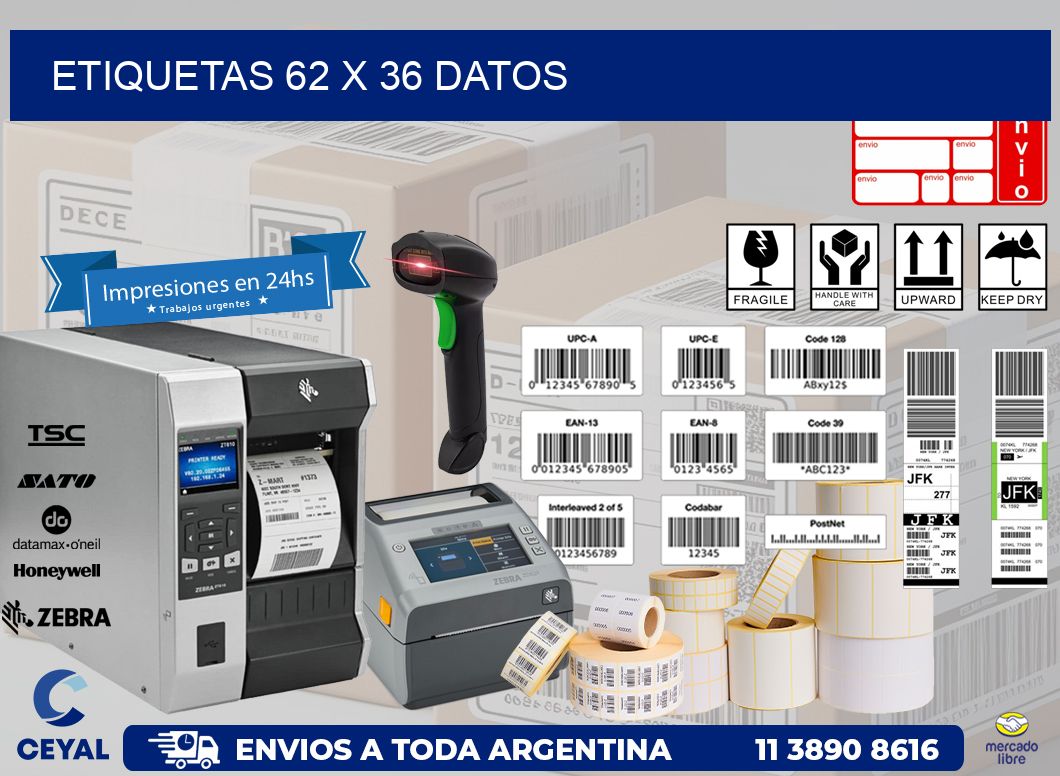 ETIQUETAS 62 x 36 DATOS