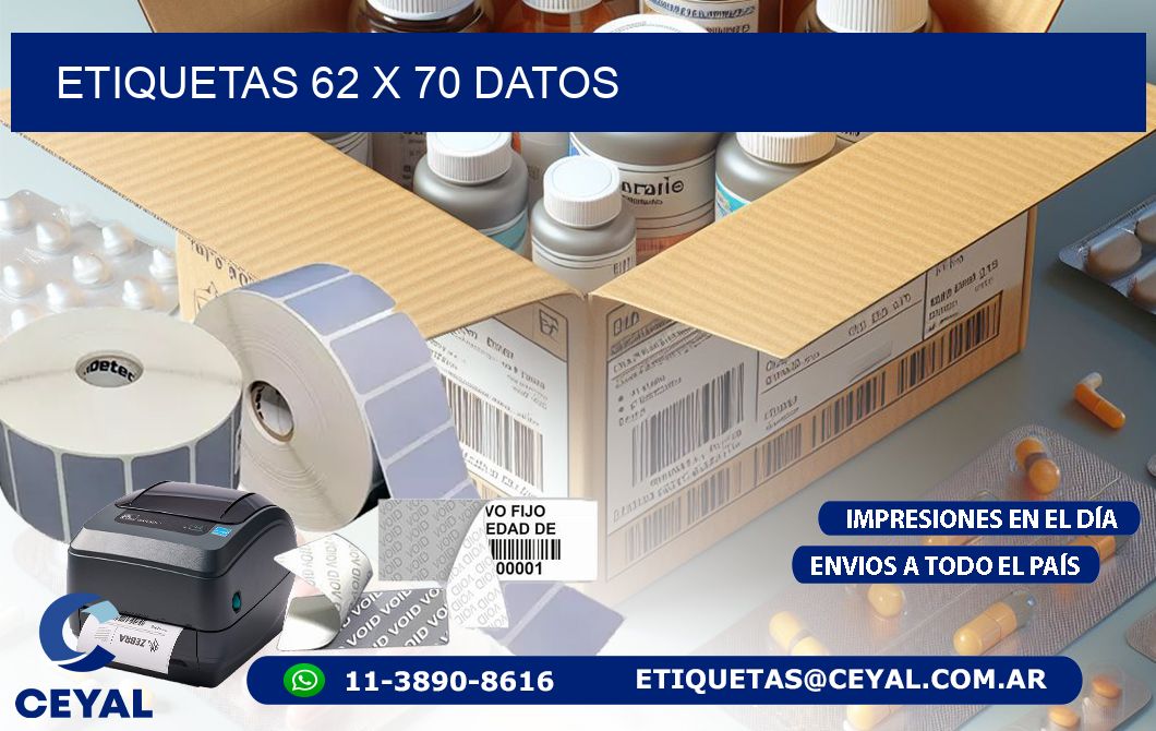 ETIQUETAS 62 x 70 DATOS