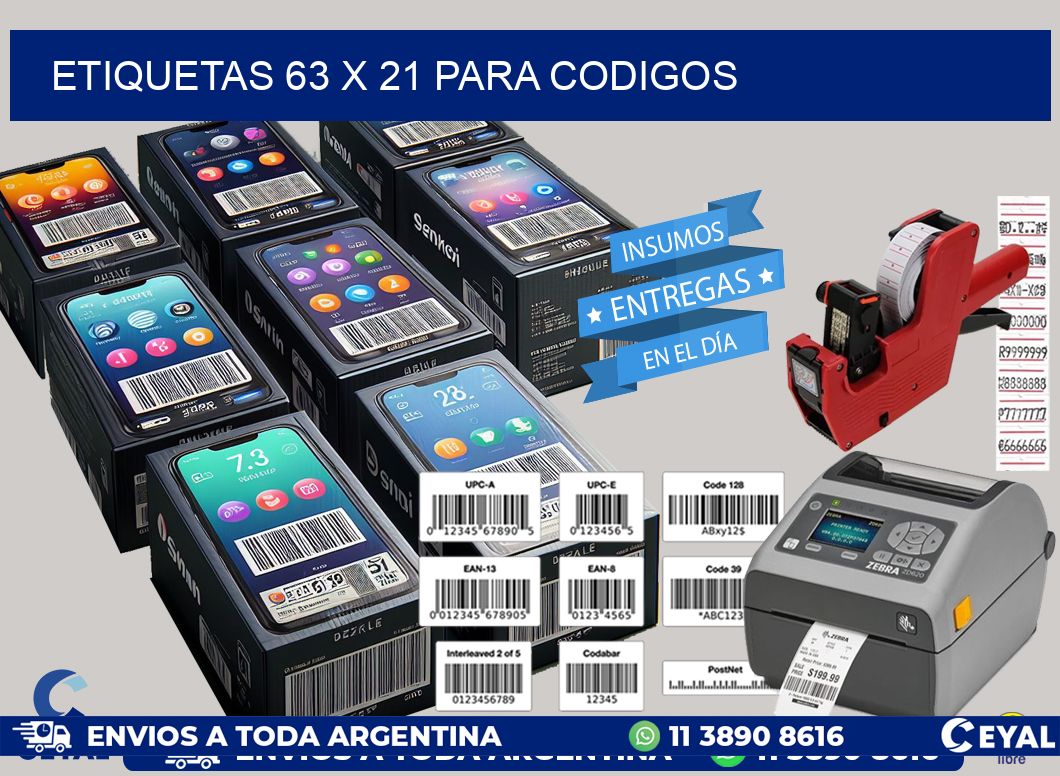 ETIQUETAS 63 x 21 PARA CODIGOS