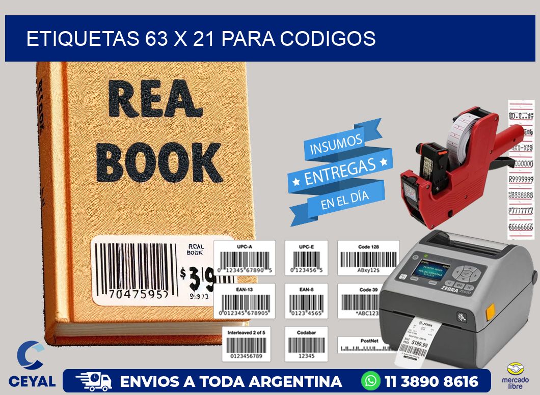 ETIQUETAS 63 x 21 PARA CODIGOS