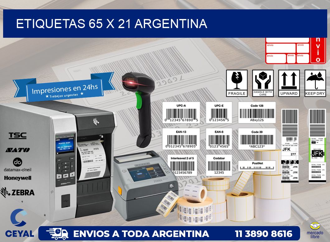 ETIQUETAS 65 x 21 ARGENTINA