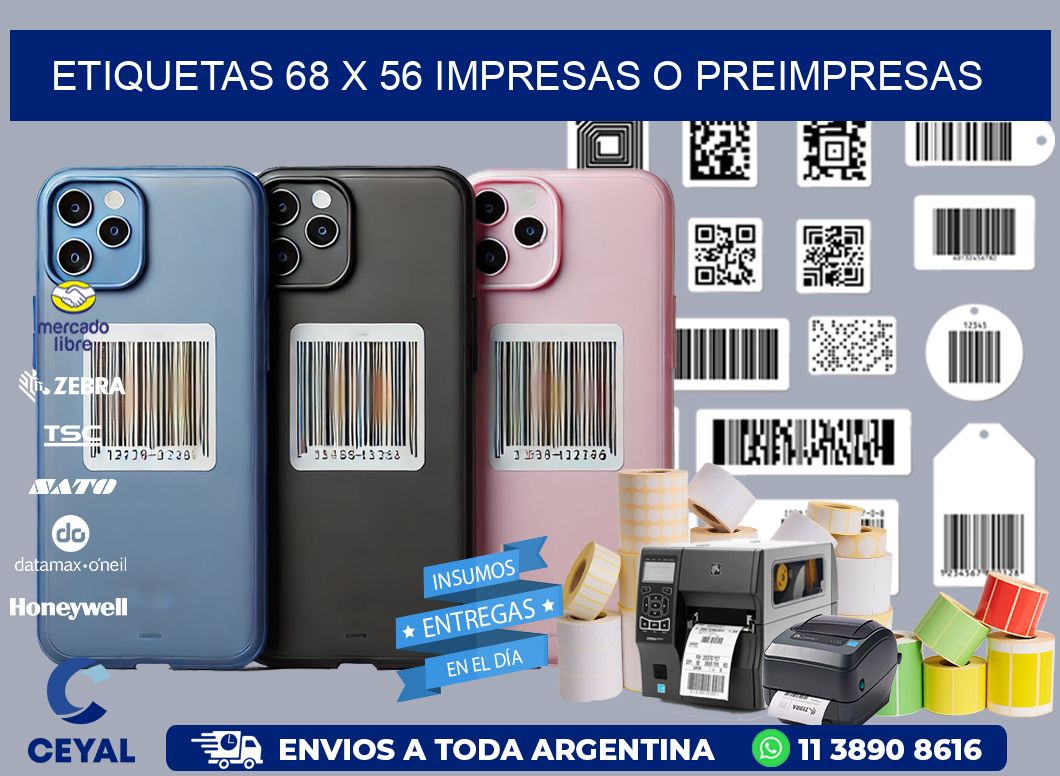 ETIQUETAS 68 x 56 IMPRESAS O PREIMPRESAS