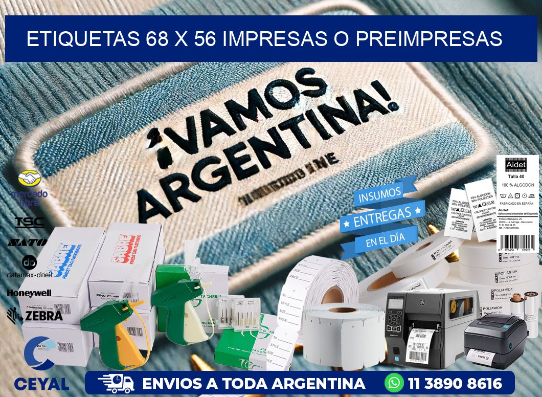 ETIQUETAS 68 x 56 IMPRESAS O PREIMPRESAS