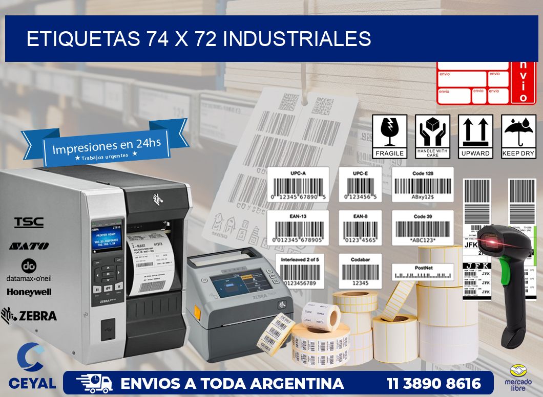 ETIQUETAS 74 x 72 INDUSTRIALES