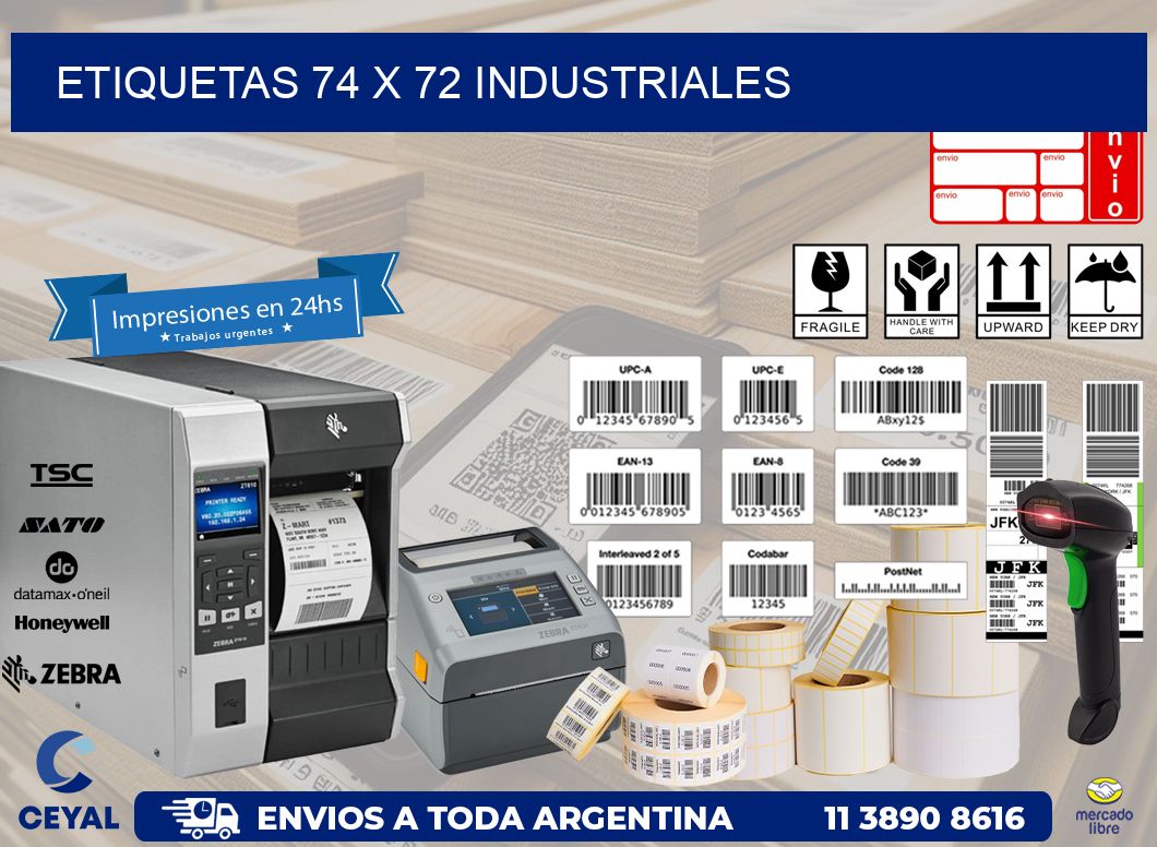 ETIQUETAS 74 x 72 INDUSTRIALES