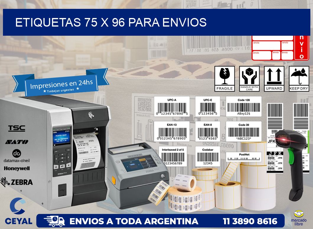 ETIQUETAS 75 x 96 PARA ENVIOS