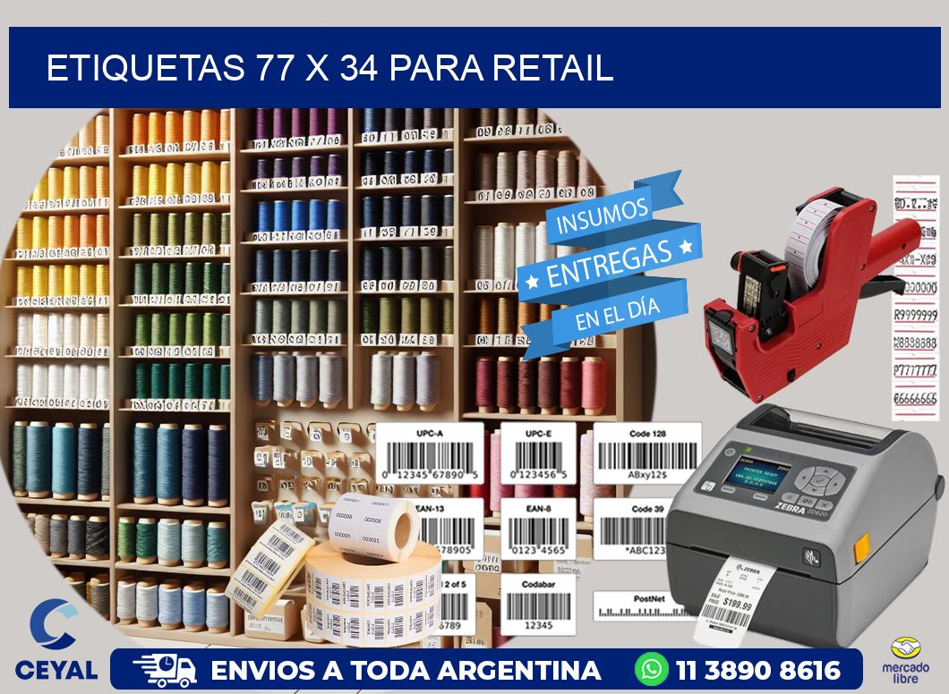 ETIQUETAS 77 x 34 PARA RETAIL