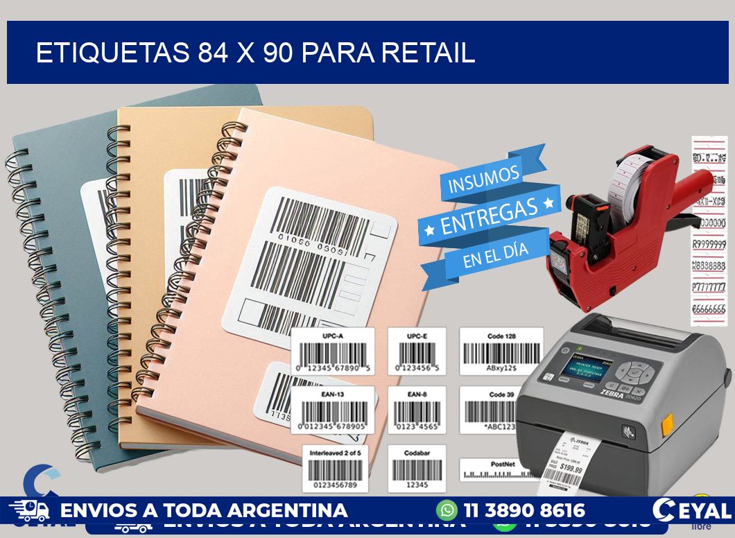 ETIQUETAS 84 x 90 PARA RETAIL