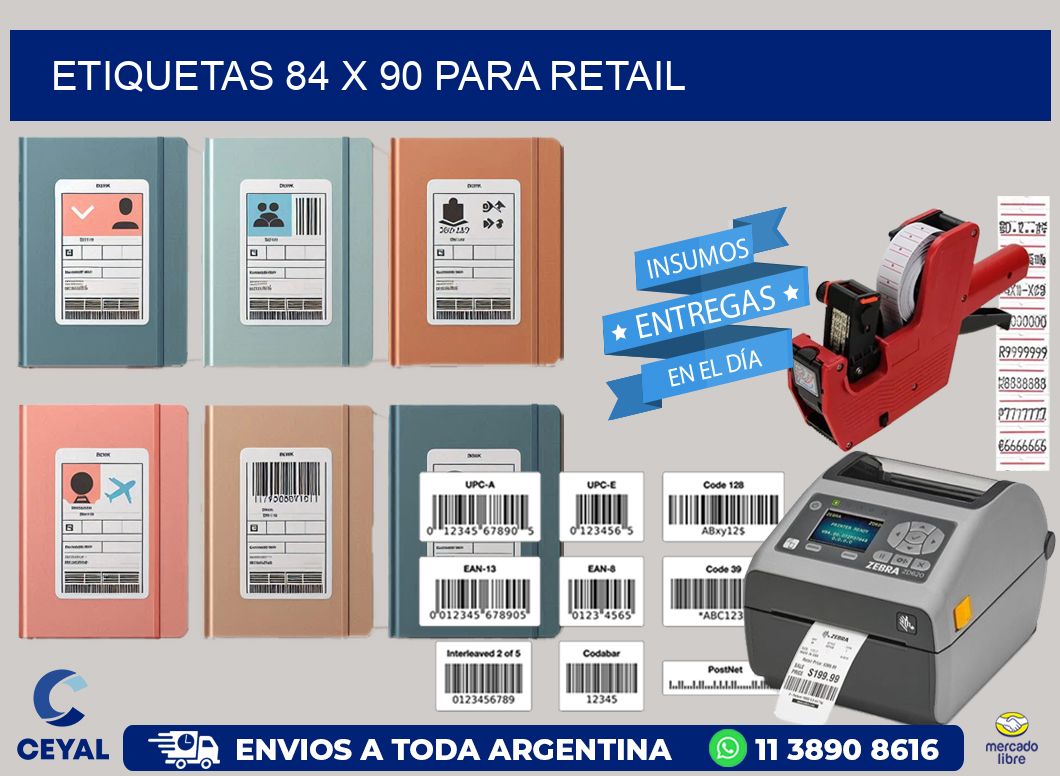 ETIQUETAS 84 x 90 PARA RETAIL