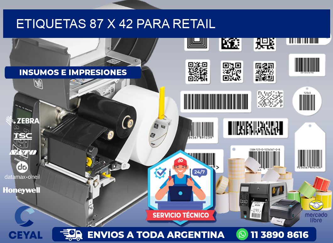 ETIQUETAS 87 x 42 PARA RETAIL