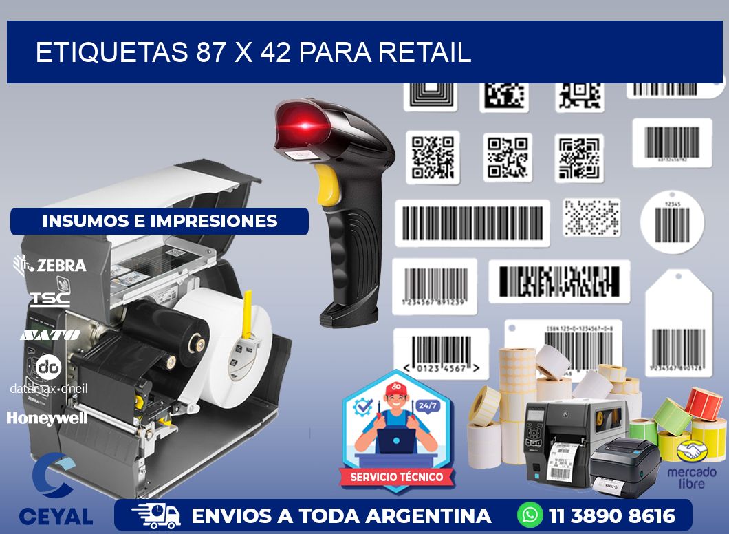 ETIQUETAS 87 x 42 PARA RETAIL