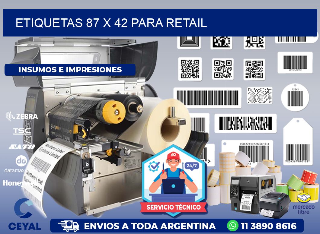 ETIQUETAS 87 x 42 PARA RETAIL