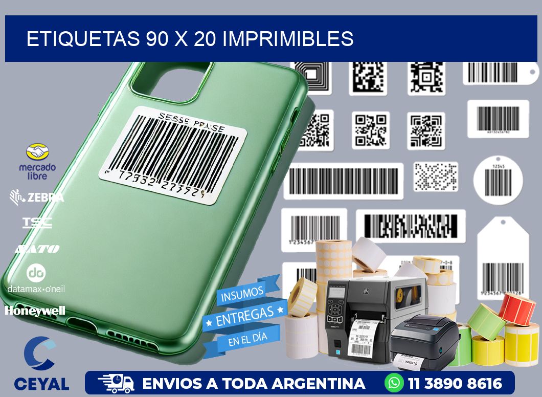 ETIQUETAS 90 x 20 IMPRIMIBLES