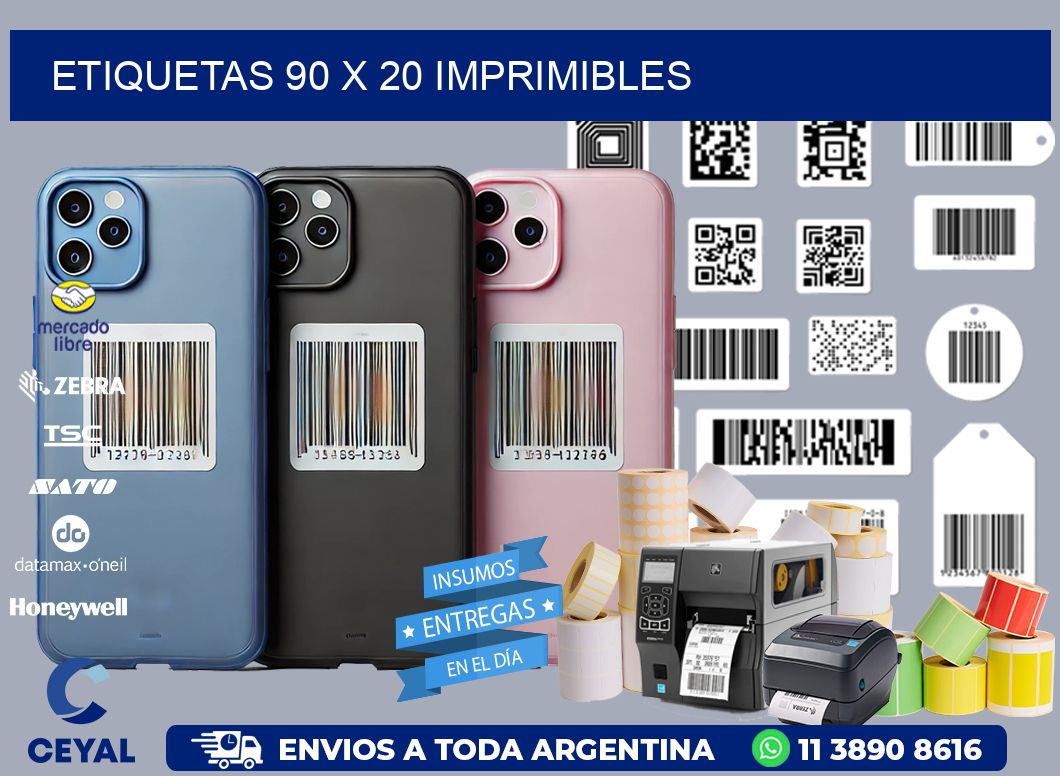 ETIQUETAS 90 x 20 IMPRIMIBLES