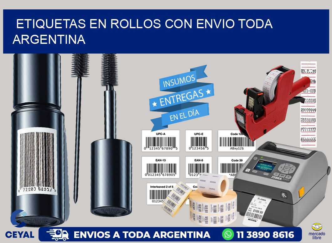 ETIQUETAS EN ROLLOS CON ENVIO Toda Argentina