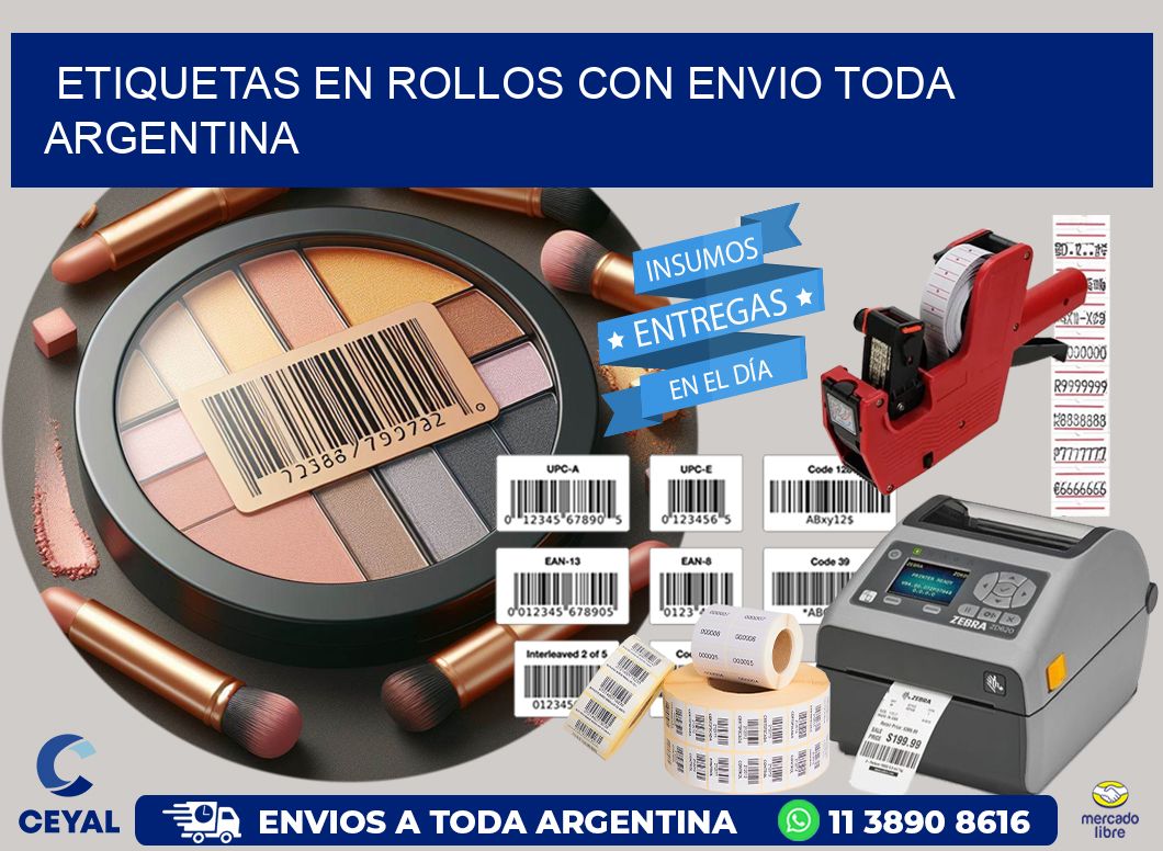 ETIQUETAS EN ROLLOS CON ENVIO Toda Argentina