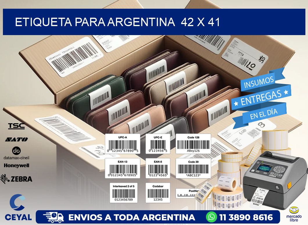 etiqueta para Argentina  42 x 41