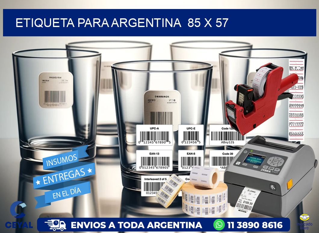 etiqueta para Argentina  85 x 57