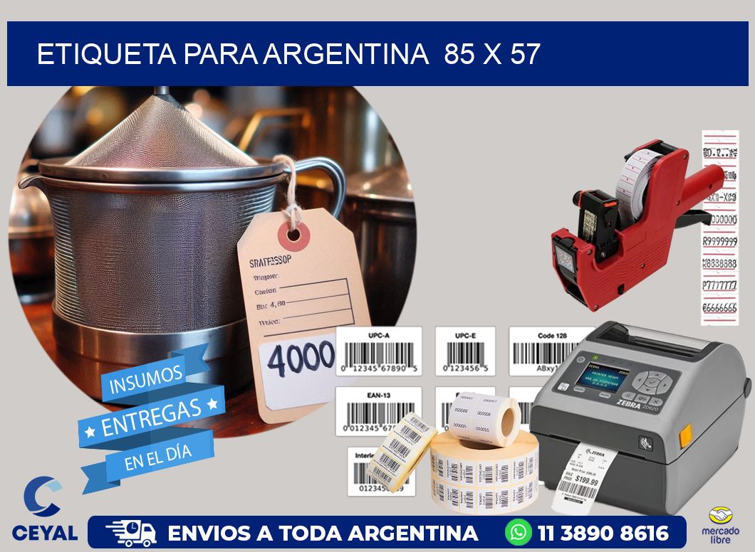 etiqueta para Argentina  85 x 57