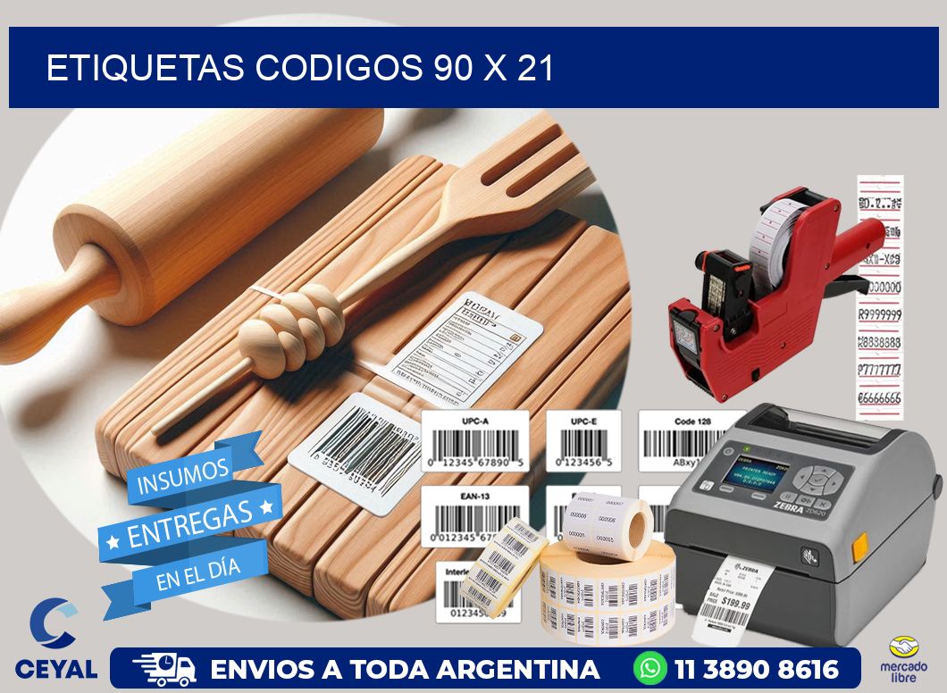 etiquetas codigos 90 x 21