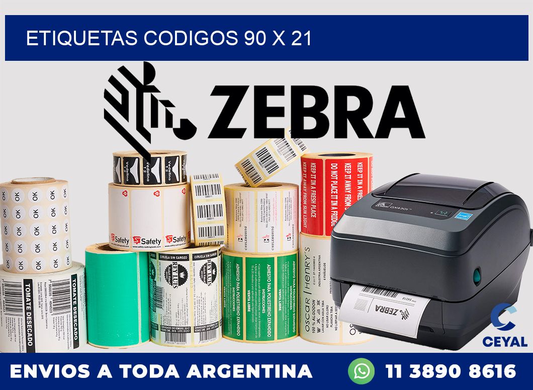 etiquetas codigos 90 x 21