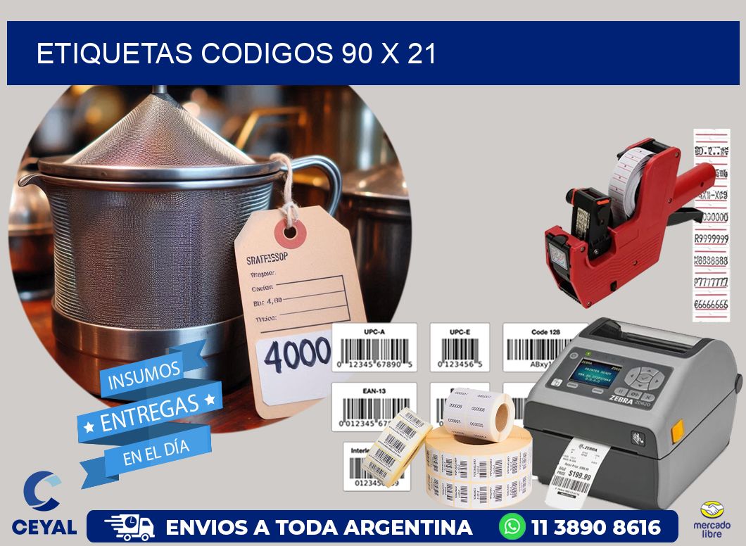 etiquetas codigos 90 x 21