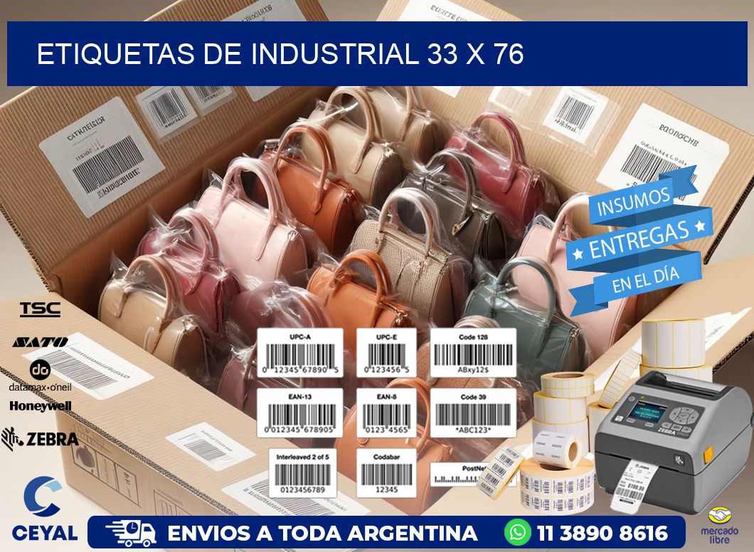 etiquetas de industrial 33 x 76