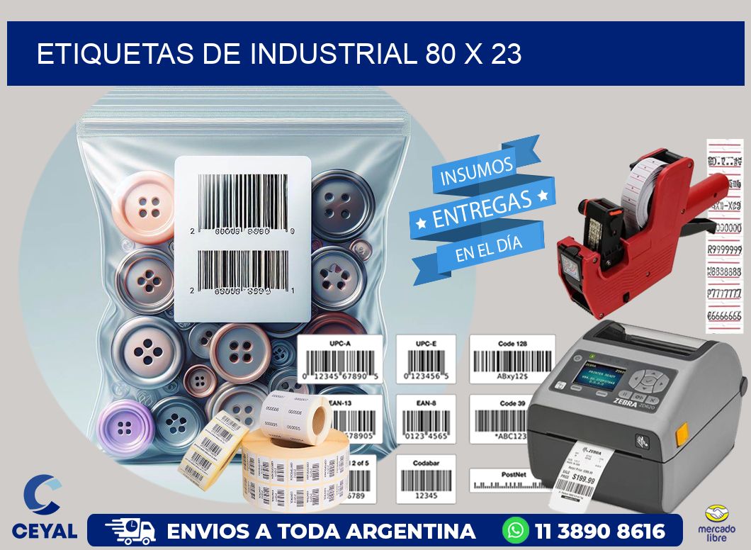 etiquetas de industrial 80 x 23