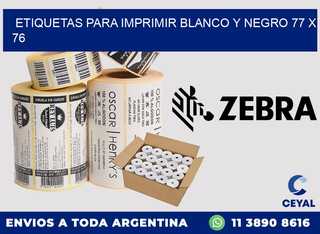 etiquetas para imprimir blanco y negro 77 x 76