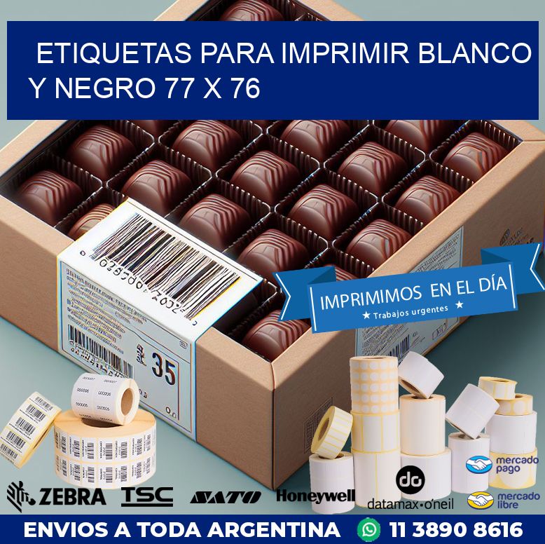 etiquetas para imprimir blanco y negro 77 x 76