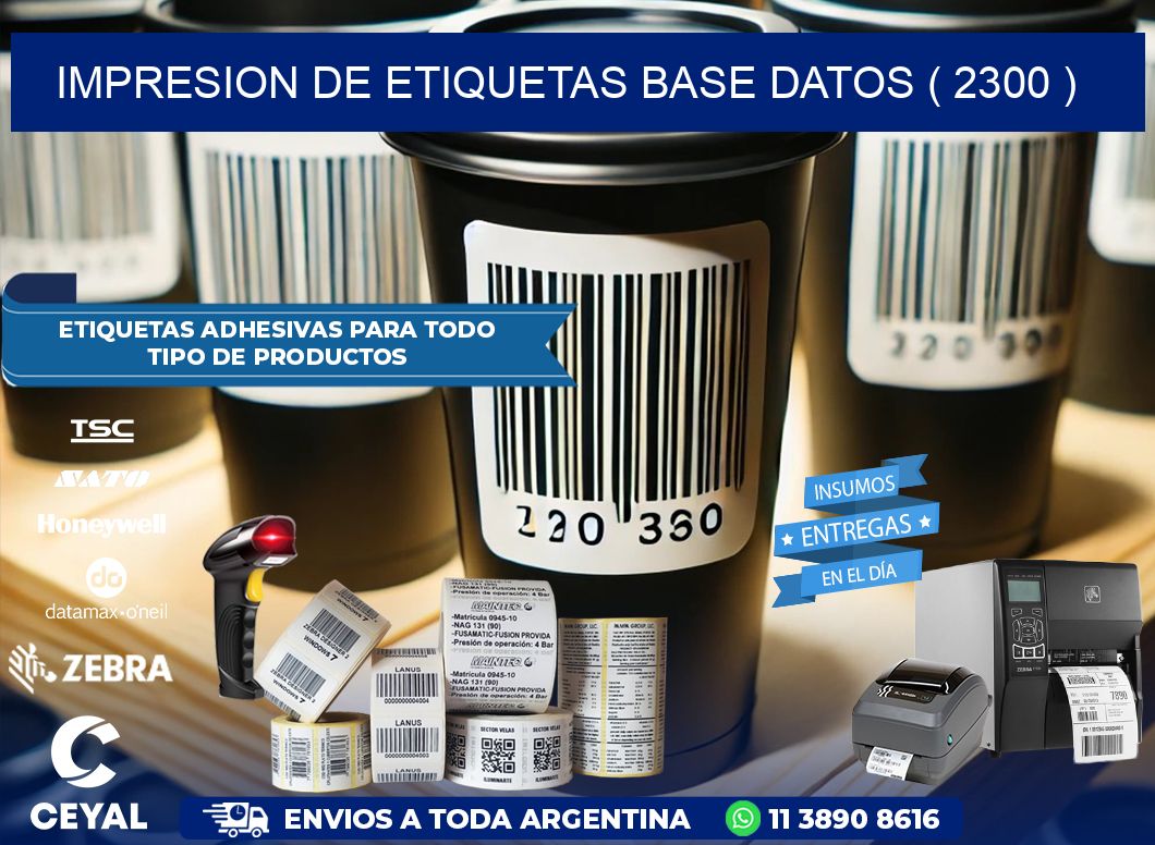 impresion de etiquetas base datos ( 2300 )