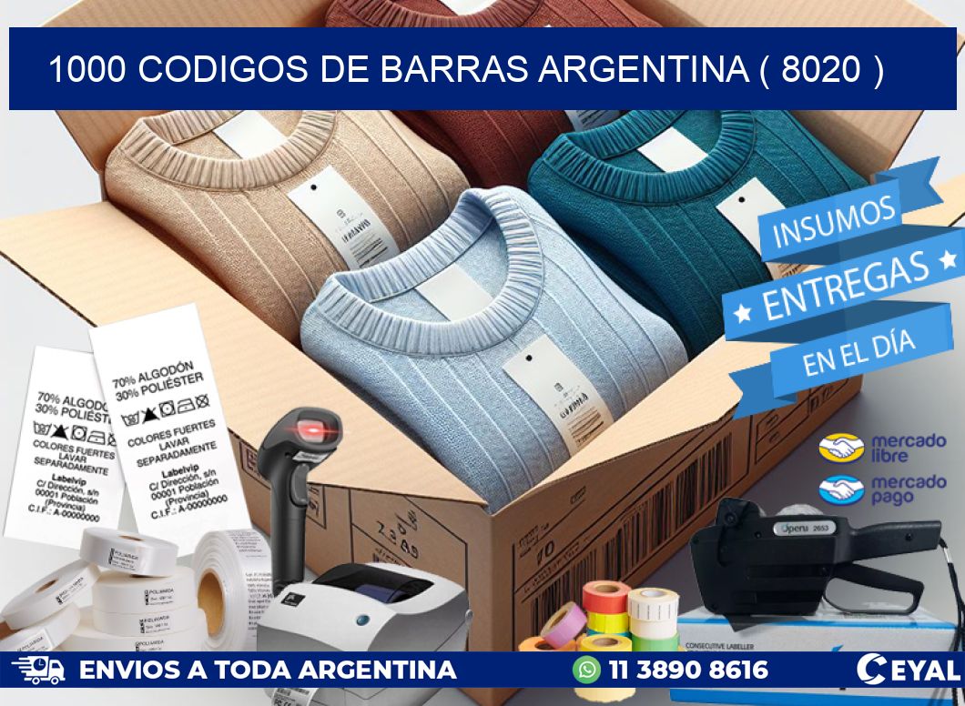 1000 codigos de barras argentina ( 8020 )