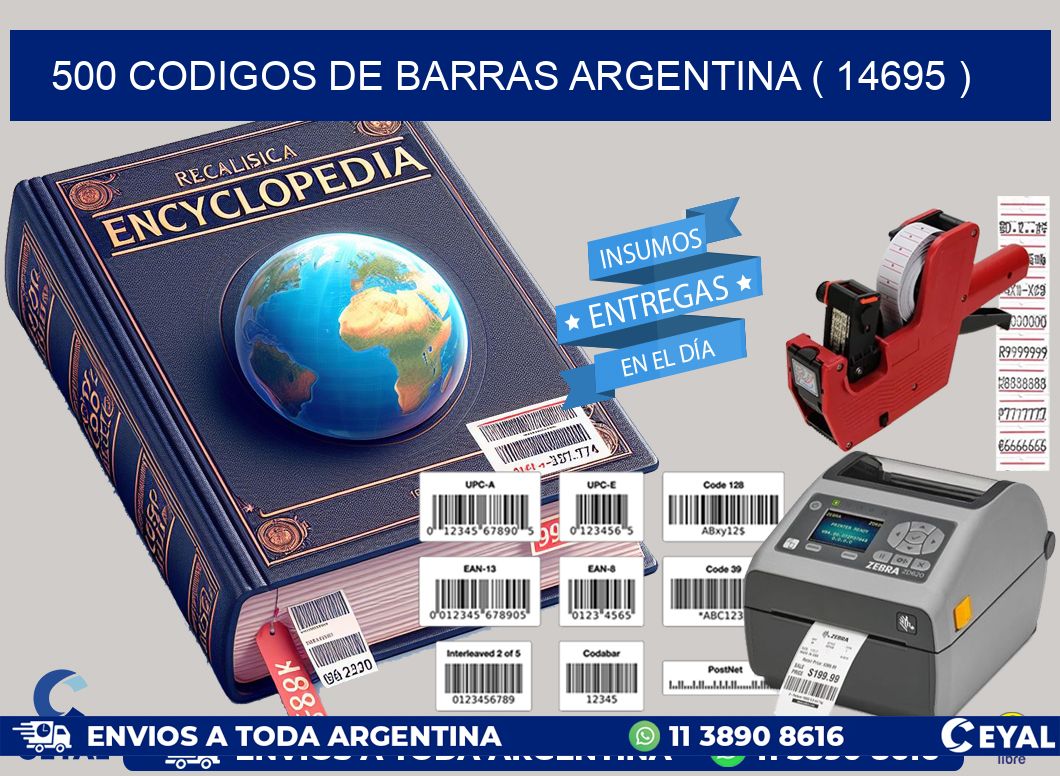 500 codigos de barras argentina ( 14695 )