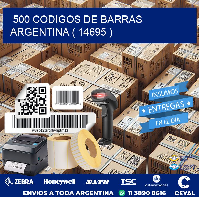 500 codigos de barras argentina ( 14695 )