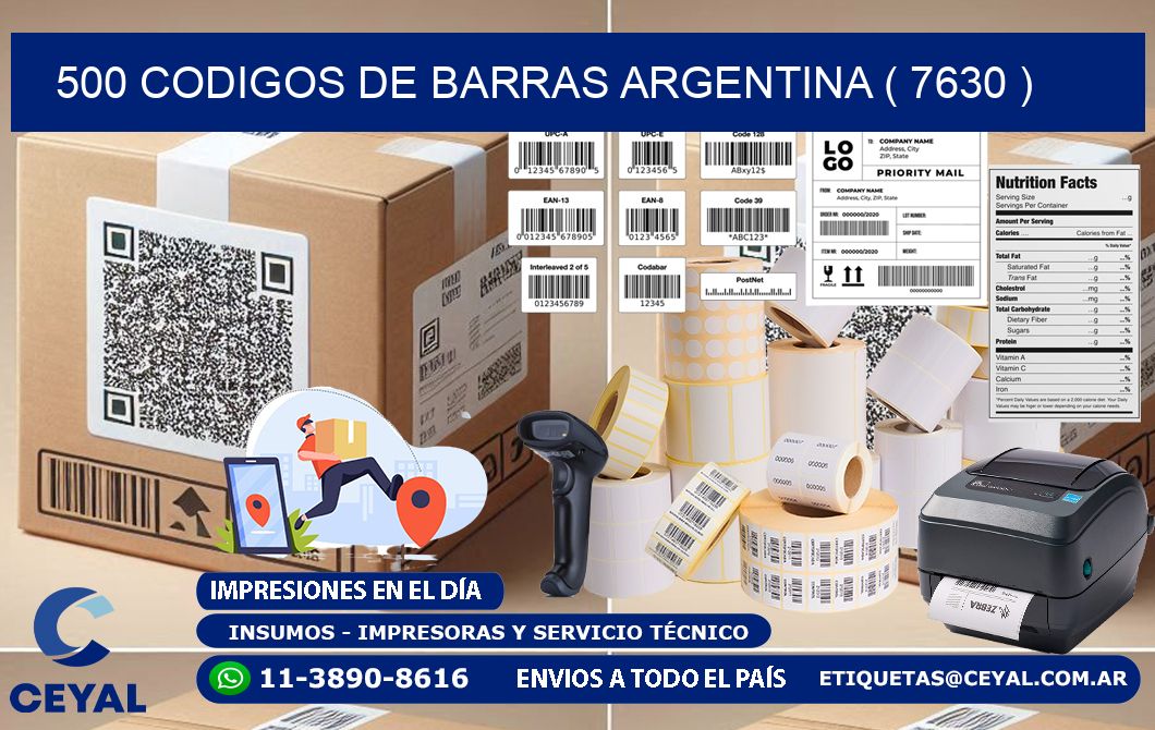 500 codigos de barras argentina ( 7630 )