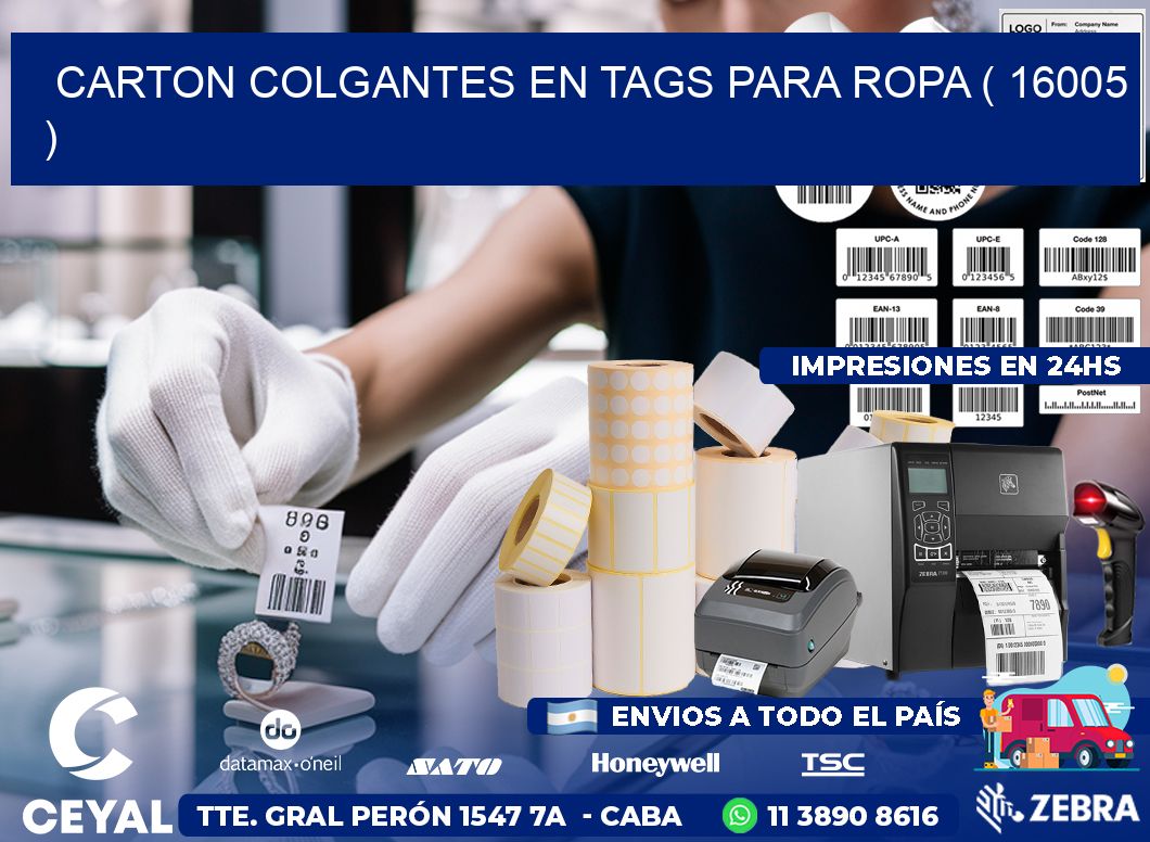 CARTON COLGANTES EN TAGS PARA ROPA ( 16005 )